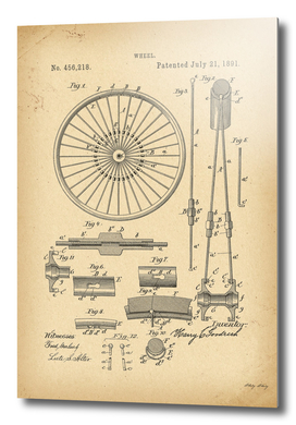 1891 Patent Velocipede Bicycle archive history invention