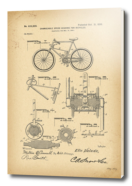 1899 Patent Velocipede Bicycle archival history invention
