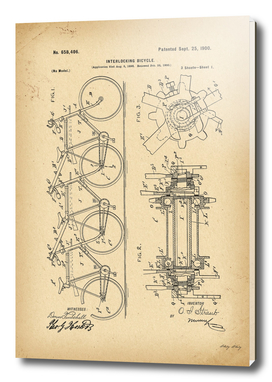 1900 Patent Velocipede Bicycle archive history invention