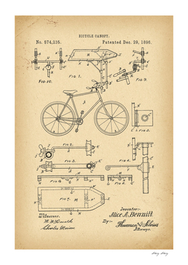 1896 Patent Velocipede Bicycle archival history invention