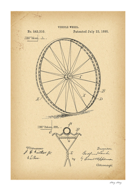 1895 Patent Velocipede Bicycle archive history invention