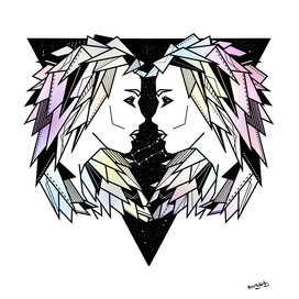 Gemini twins geometric illustration