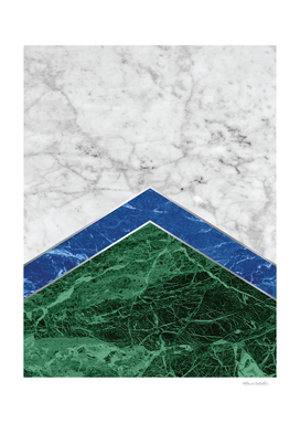 Stone Arrow Pattern - White, Blue & Green Marble #220