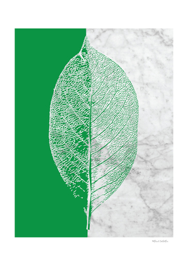 Natural Outlines - Leaf Green & White Marble #452