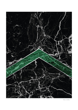 Stone Arrow Pattern - Black & Green Marble #269
