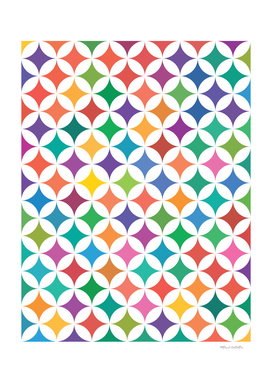 Geometric Star Pattern - Rainbow #795