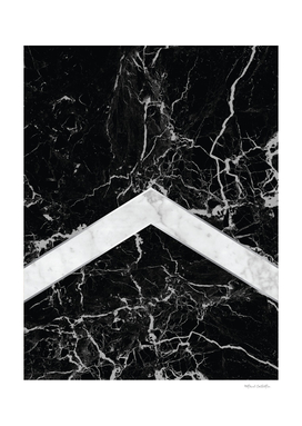 Stone Arrow Pattern - Black & White Marble #992
