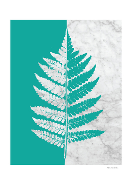 Natural Outlines - Fern Teal & White Marble #755
