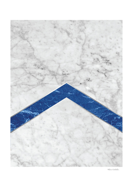 Stone Arrow Pattern - White & Blue Marble #184