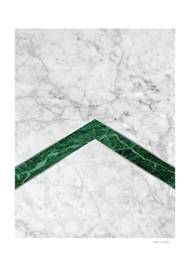Stone Arrow Pattern - White & Green Marble #849