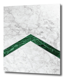 Stone Arrow Pattern - White & Green Marble #849