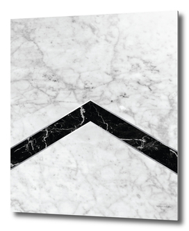 Stone Arrow Pattern - White & Black Marble #619