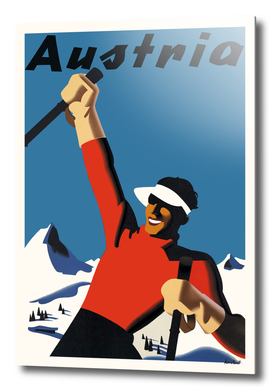 Austria Skiing Poster