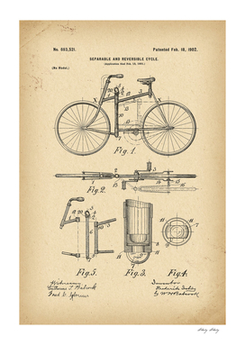 1902 Patent Velocipede folding Bicycle history invention
