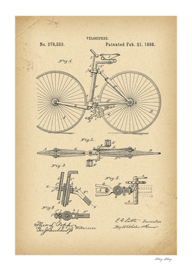 1888 Patent Velocipede folding Bicycle history invention