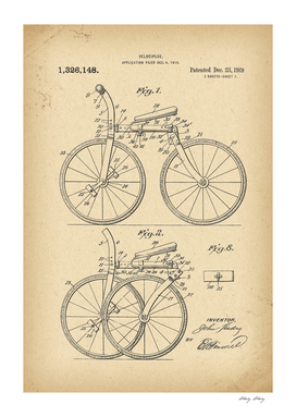 1919 Patent Velocipede folding Bicycle history invention