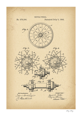 1892 Patent Velocipede Bicycle archival history invention