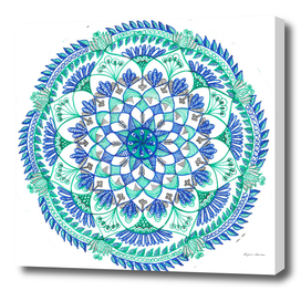 Mandala in cool colours
