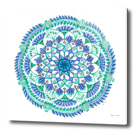 Mandala in cool colours