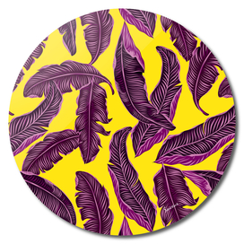 Tropical  leaves magenta yellow