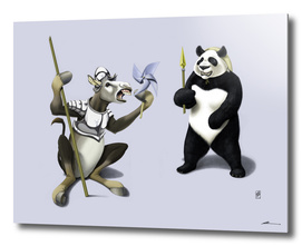 Donkey Xote and Sancho Panda (colour)