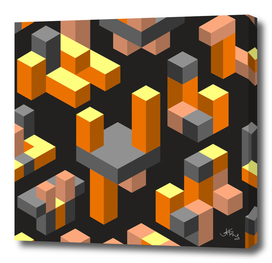 Orange abstract isometric