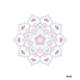 Floral Mandala in soft pastel colors