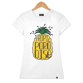 Illustration of a pineapple with a lettering.