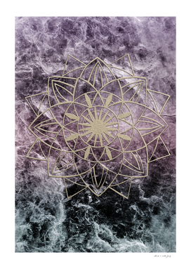Star Mandala on Dark Night Marble #1 #decor #art