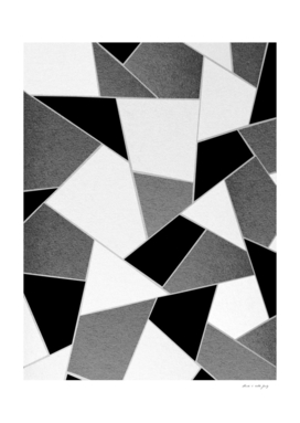 Gray Black White Geometric Glam #1 #geo #decor #art