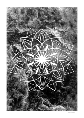 Star Mandala on Enigmatic Black Marble #1 #decor #art