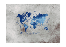 world map blue grey