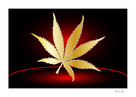 cannabis,Golden cannabis leaf,
