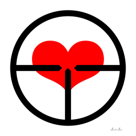 heart ,  targeted at heart, reticule, viewfinder,