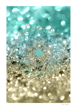 Star Mandala on Lemon Twist Beach Glitter #4 #shiny #decor