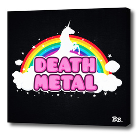 DEATH METAL! (Funny Unicorn / Rainbow Mosh Parody Design)