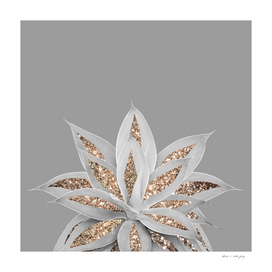 Gray Agave with Gold Glitter #1 #shiny #tropical #decor #art