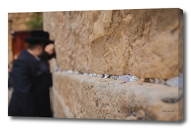 Religious orthodox jew praying at the Western Wall