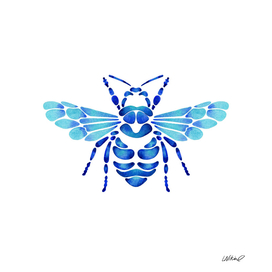 Indigo Bee Watercolor