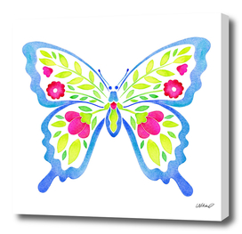 Colorful Floral Butterfly Watercolor