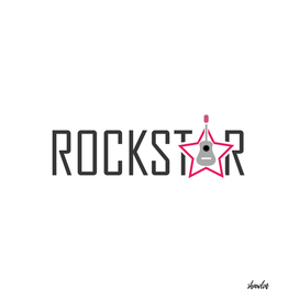 King of Rock- Rockstar with a guitar and typography