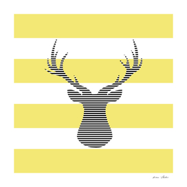 Deer - geometric pattern - gold.