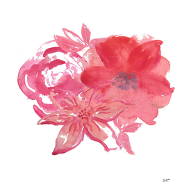 pink watercolor flower