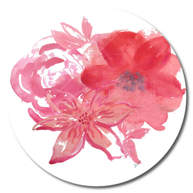 pink watercolor flower