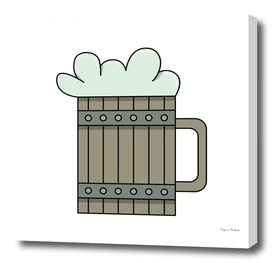 A wooden beer mug in retro style.