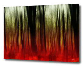 Red abstract forest