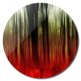 Red abstract forest