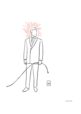 Man with cable cord