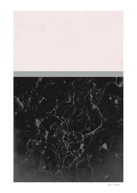 Gray Black Marble Meets Romantic Pink #1 #decor #art