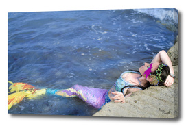 Rainbow Mermaid in the water